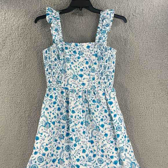 Draper James Womens Floral Dress Cottage Long 100% Cotton Sz S Flowy Ruffle - Picture 14 of 16